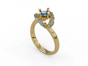 woman solitaire ring 146 3D Print Model