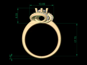 woman solitaire ring 146 3D Print Model