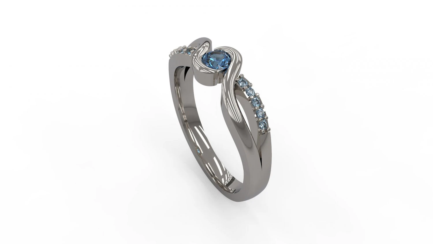 woman solitaire ring 147 3D Print Model .c4d .max .obj .3ds .fbx .stl .blend 