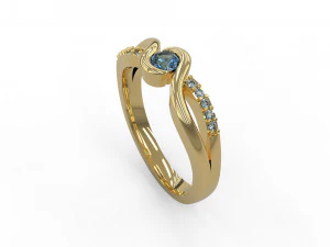 woman solitaire ring 147 3D Print Model