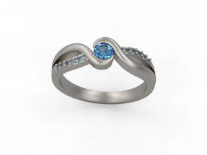 woman solitaire ring 147 3D Print Model