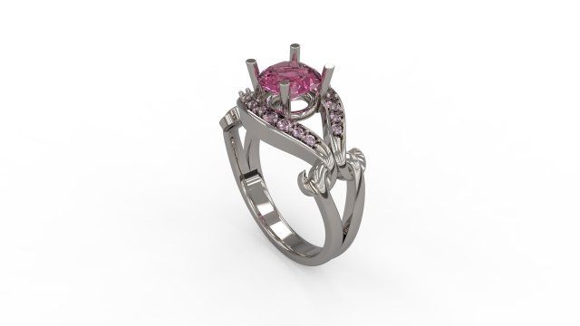woman solitaire ring 148 3D Принт Модель .c4d .max .obj .3ds .fbx .stl .blend 