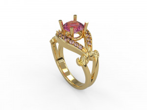 woman solitaire ring 148 3D Принт Модель
