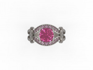 woman solitaire ring 148 3D Принт Модель