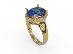 woman solitaire ring 149 3D Print Model