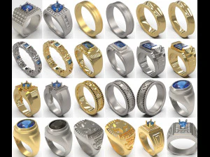 3डी प्रिंटर के लिए 57 पीसी 3डी एसटीएल मॉडल पुरुष और महिला मिक्स रिंग 3D प्रिंट मॉडल