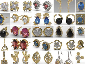 100 pcs 3d stl model women earring for 3d printer 3D Print Model
