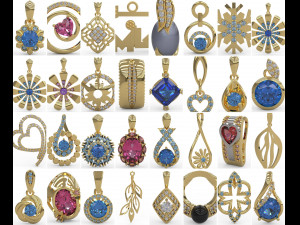 108 pcs 3d stl model women pendant for 3d printer Model Cetak 3D