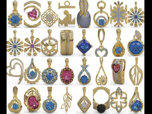 108 pcs 3d stl model women pendant for 3d printer 3D Print Model