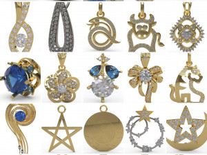 108 pcs 3d stl model women pendant for 3d printer Model Cetak 3D