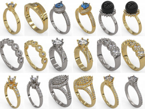 100 pcs 3d stl model women mix rings for 3d printer 3D-Druckmodell