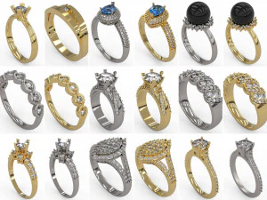 100 pcs 3d stl model women mix rings for 3d printer 3D Print Model