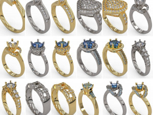 100 pcs 3d stl model women mix rings for 3d printer 3D-Druckmodell