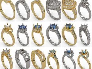100 pcs 3d stl model women mix rings for 3d printer 3D Print Model