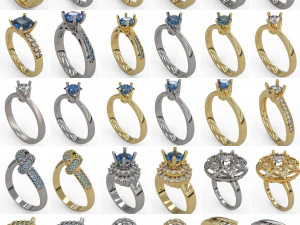 100 pcs 3d stl model women mix rings for 3d printer 3D Print Model