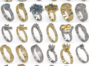 100 pcs 3d stl model women mix rings for 3d printer 3D Print Model