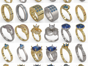 100 pcs 3d stl model women mix rings for 3d printer 3D-Druckmodell