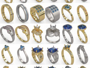 100 pcs 3d stl model women mix rings for 3d printer 3D Print Model