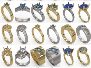 100 pcs 3d stl model women mix rings for 3d printer 3D-Druckmodell