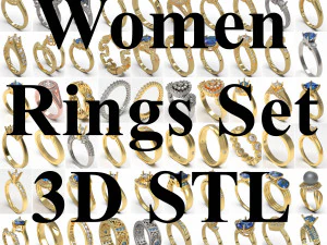 100 pcs 3d stl model women rings for 3d printer - lot 2 3D Print Model