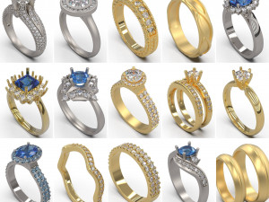 100 pcs 3d stl model women rings for 3d printer - lot 2 3D 打印模型