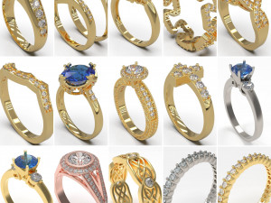 100 pcs 3d stl model women rings for 3d printer - lot 2 3D 打印模型