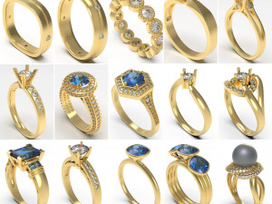 100 pcs 3d stl model women rings for 3d printer - lot 2 3D 打印模型