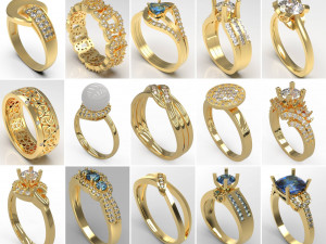 100 pcs 3d stl model women rings for 3d printer - lot 2 3D 打印模型