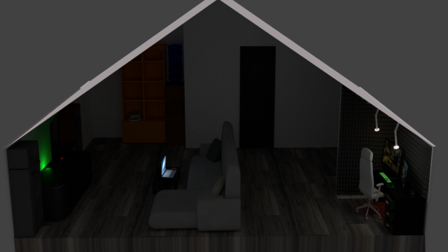 room under the roof 3D Model .c4d .max .obj .3ds .fbx .stl .blend