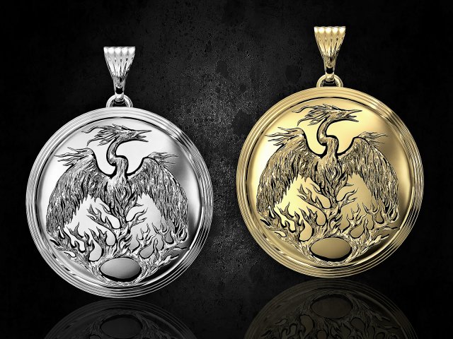 phoenix pendant Model Cetak 3D .c4d .max .obj .3ds .fbx .stl .blend 