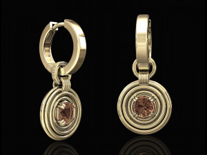 rounds earrings with hoop 3D Print Model