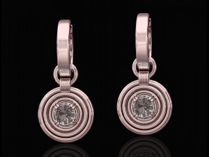 rounds earrings with hoop Modelo de impresión 3D