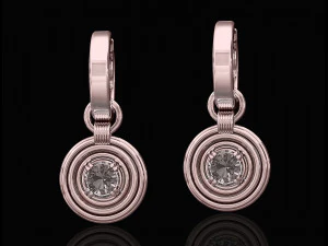 rounds earrings with hoop 3D Print Model