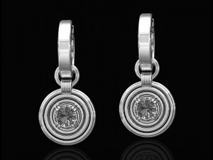 rounds earrings with hoop Modelo de impresión 3D