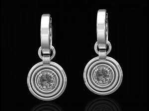 rounds earrings with hoop 3D Print Model