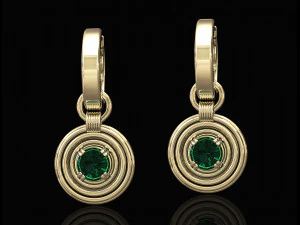 rounds earrings with hoop 3D Print Model