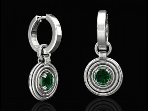 rounds earrings with hoop Modelo de impresión 3D