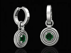 rounds earrings with hoop 3D Print Model