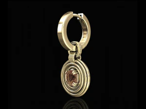rounds earrings with hoop 3D Print Model