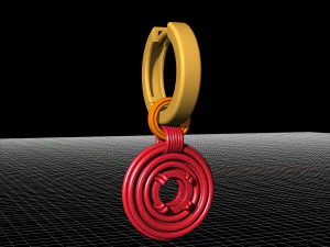 rounds earrings with hoop 3D Print Model