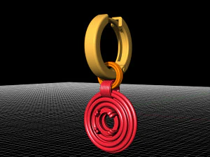 rounds earrings with hoop 3D Print Model