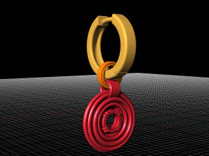 rounds earrings with hoop 3D Print Model