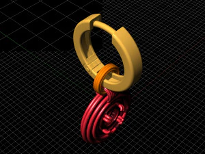 rounds earrings with hoop 3D Print Model