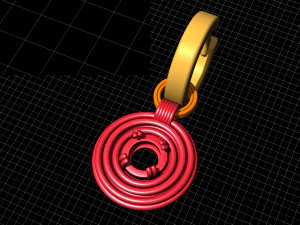 rounds earrings with hoop 3D Print Model