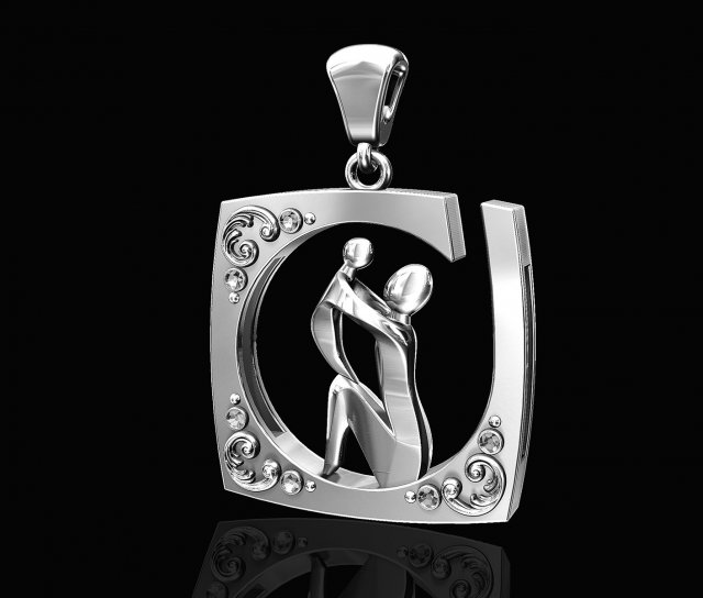 mothers day pendant 3D-printmodel .c4d .max .obj .3ds .fbx .stl .blend 
