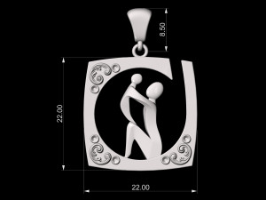 mothers day pendant 3D-printmodel