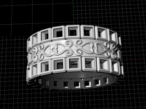 princess stones wedding ring 3D Druckmodell