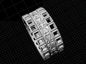 princess stones wedding ring 3D Druckmodell