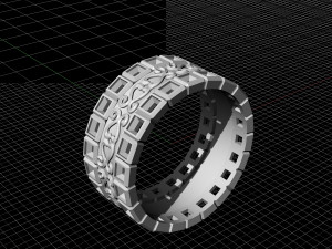 princess stones wedding ring 3D Druckmodell