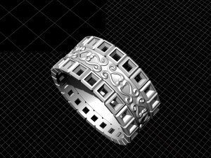 princess stones wedding ring 3D Druckmodell